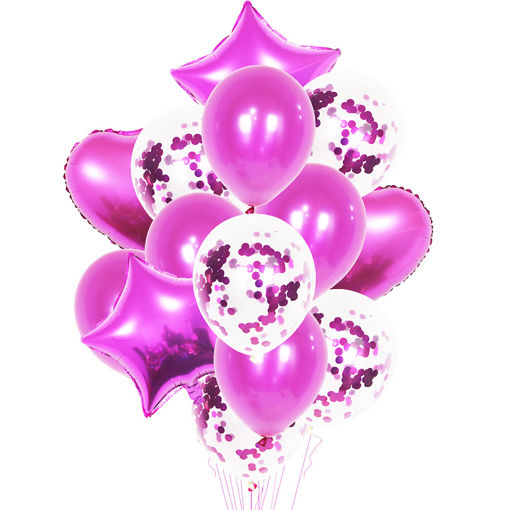Picture of BALLOON BUNCH PLAIN ROSE RED